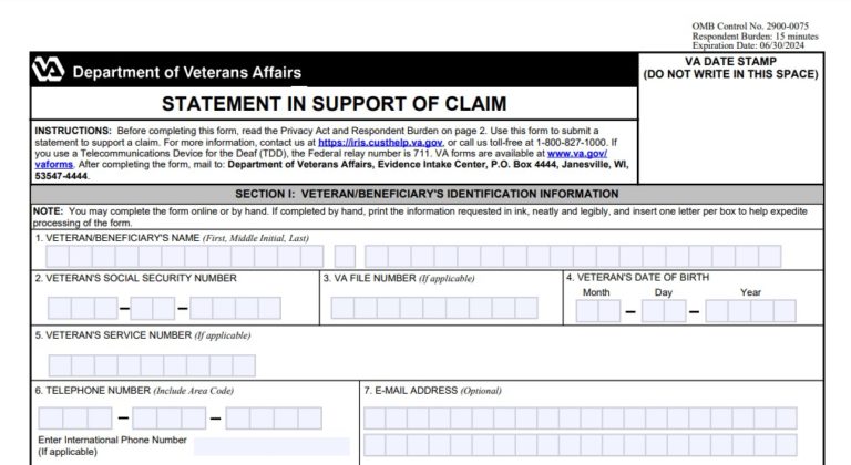 VA Form 21-4138 Fillable PDF, Examples | VA Form