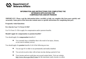 VA Form 21-526 Printable, Fillable in PDF