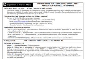 VA Form 10-10EZ Printable, Fillable in PDF