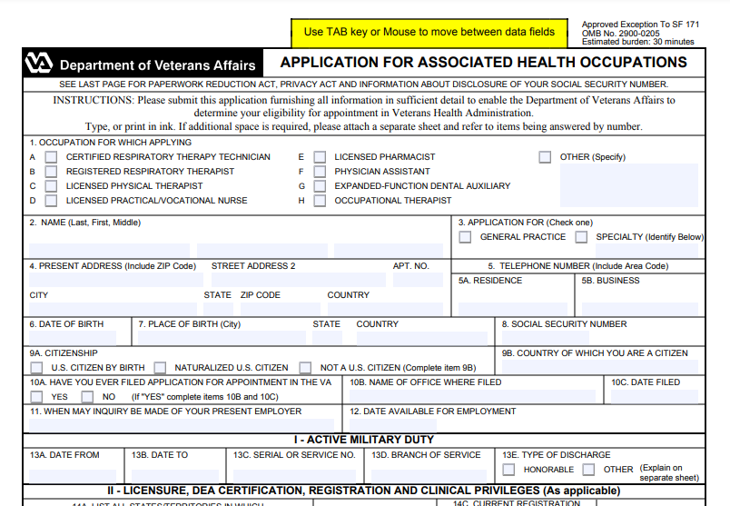 Va Form 10 2850c Printable Printable World Holiday