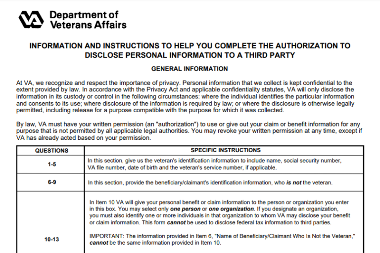 VA Form 21 0845 Printable Fillable In PDF VA Form