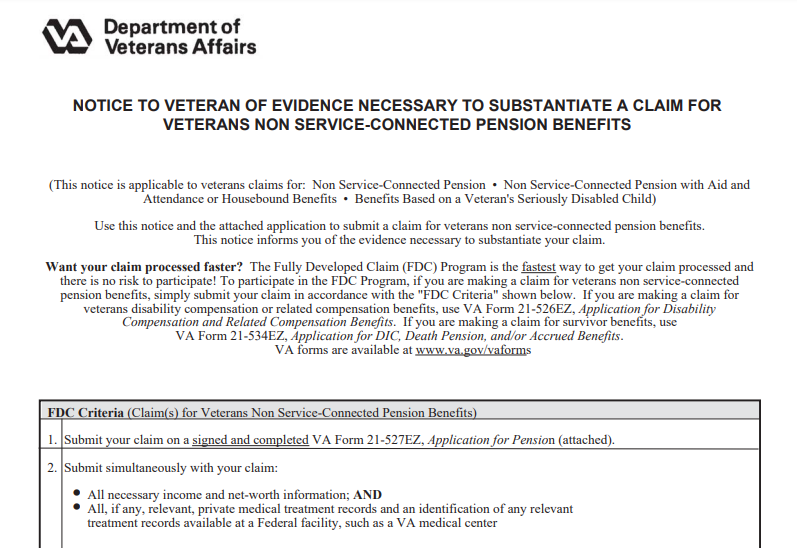 VA Form 21-527EZ Printable, Fillable in PDF