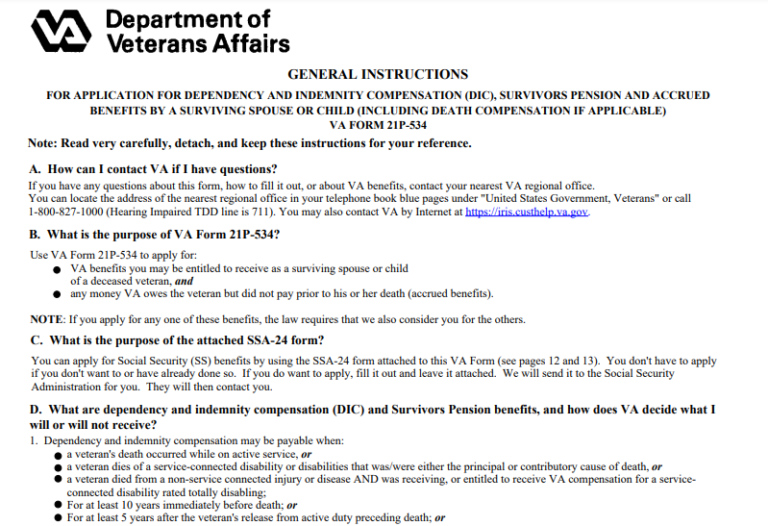 VA Form 21p 534ez | VA Form