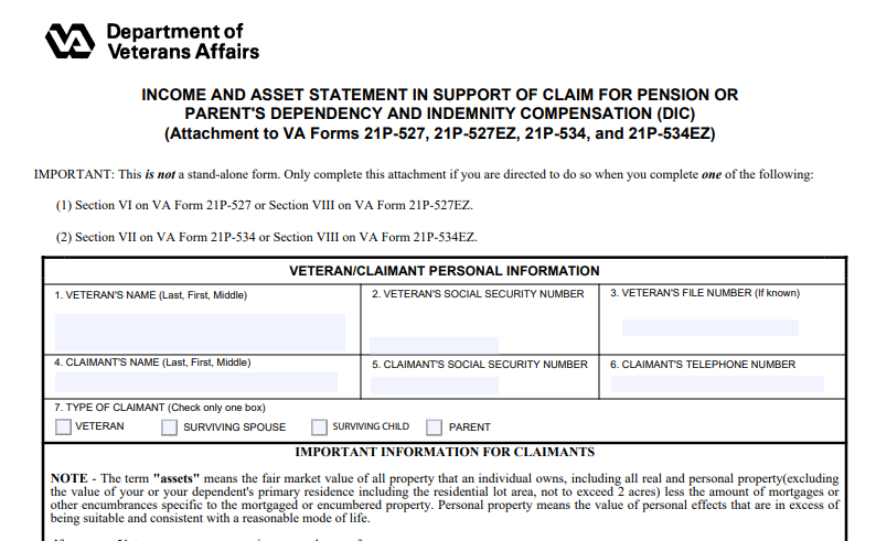 VA Form 21P-0969 Printable, Fillable in PDF