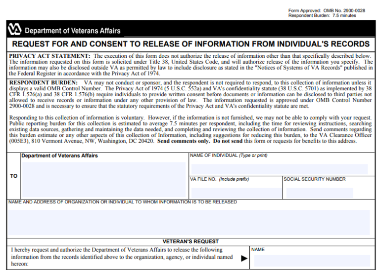 VA Form 3288 Printable, Fillable in PDF | VA Form