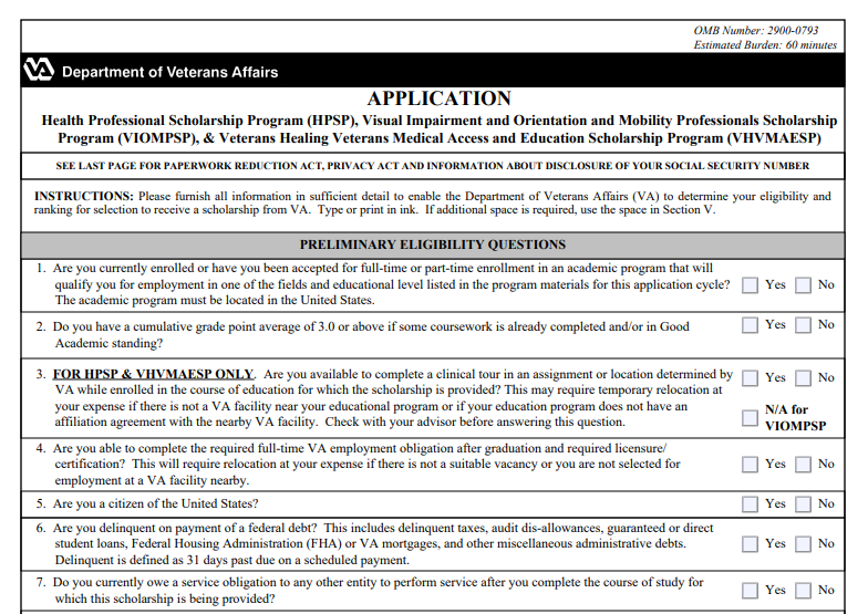VA Form 10-0491G Printable, Fillable in PDF