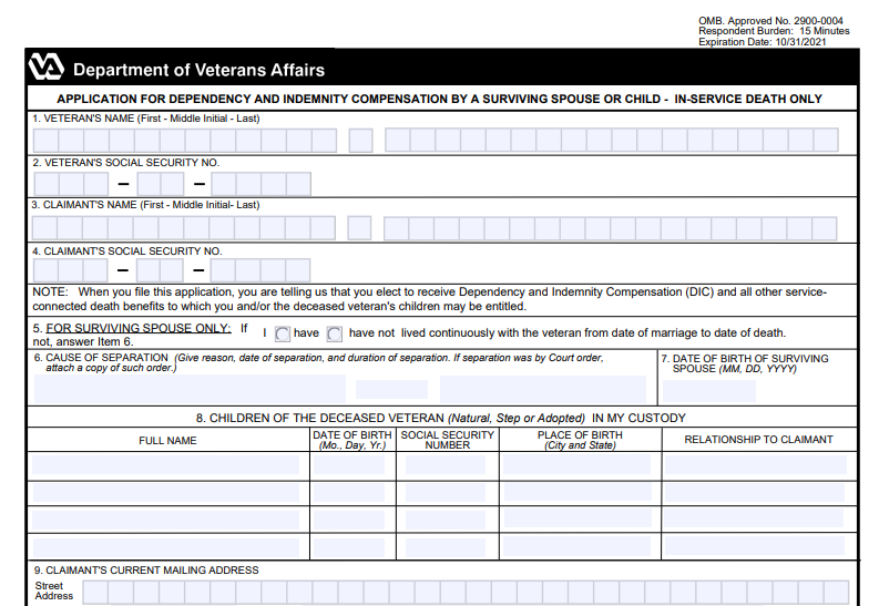 VA Form 21P-534a Printable, Fillable in PDF