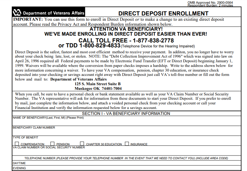 VA Form 24-0296 Printable, Fillable in PDF