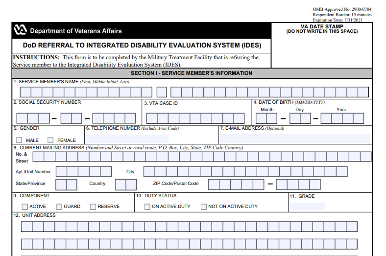 Va Form 21 526ez Printable Customize And Print
