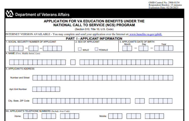 VA Form 22 1990e Form | VA Form