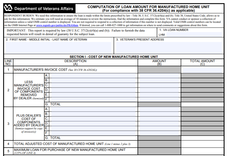 VA Form 26 4555 Printable VA Form