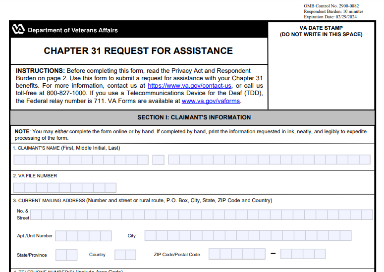 VA Form 28-10212 Printable, Fillable in PDF