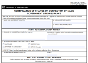 VA Form 29-586 Printable, Fillable in PDF