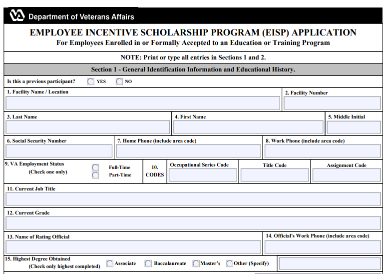 VA Form 10-0003K Printable, Fillable in PDF