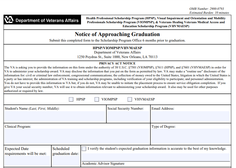 VA Form 10-0491H Printable, Fillable in PDF