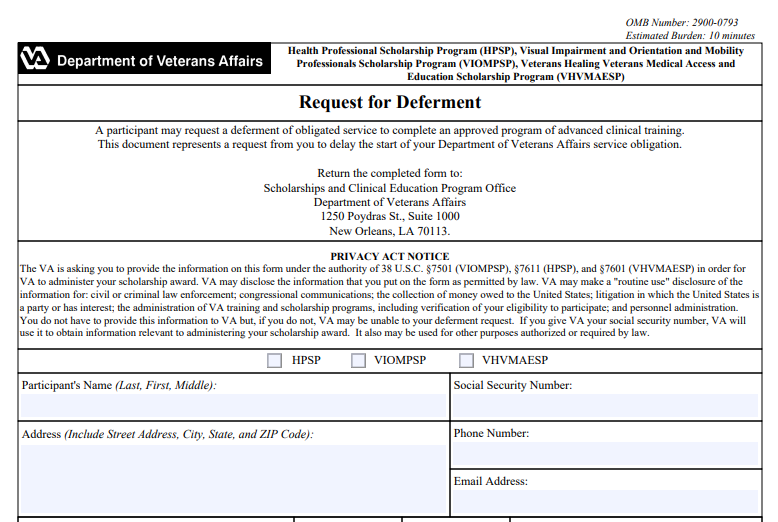 VA Form 10-0491J Printable, Fillable in PDF