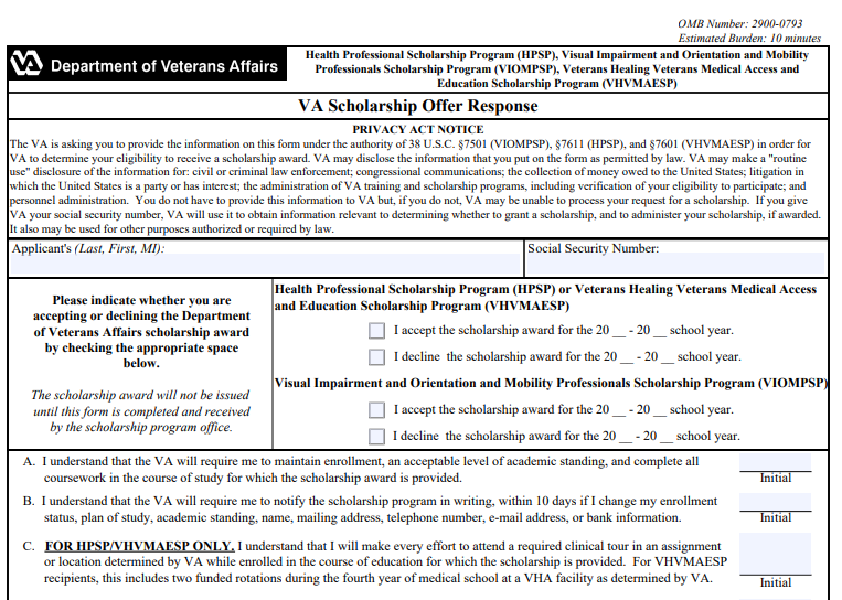 VA Form 10-0491K Printable, Fillable in PDF