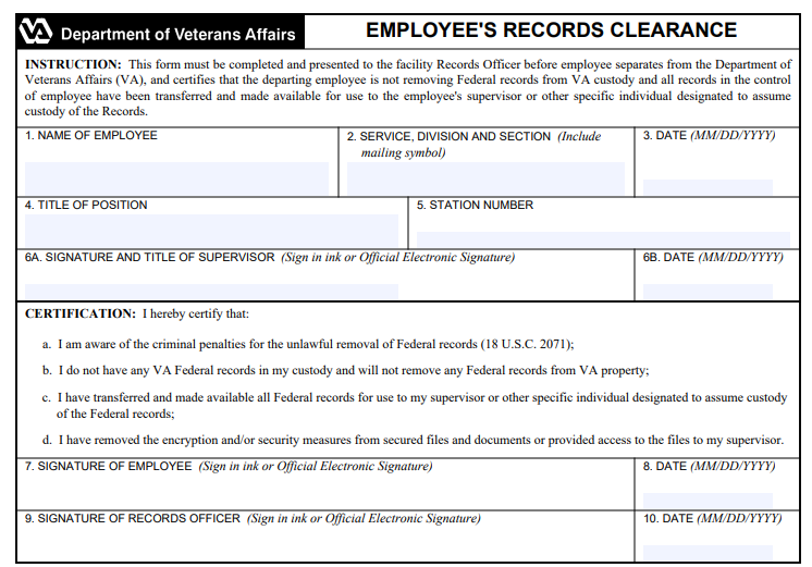 VA Form 10-0708 Printable, Fillable in PDF
